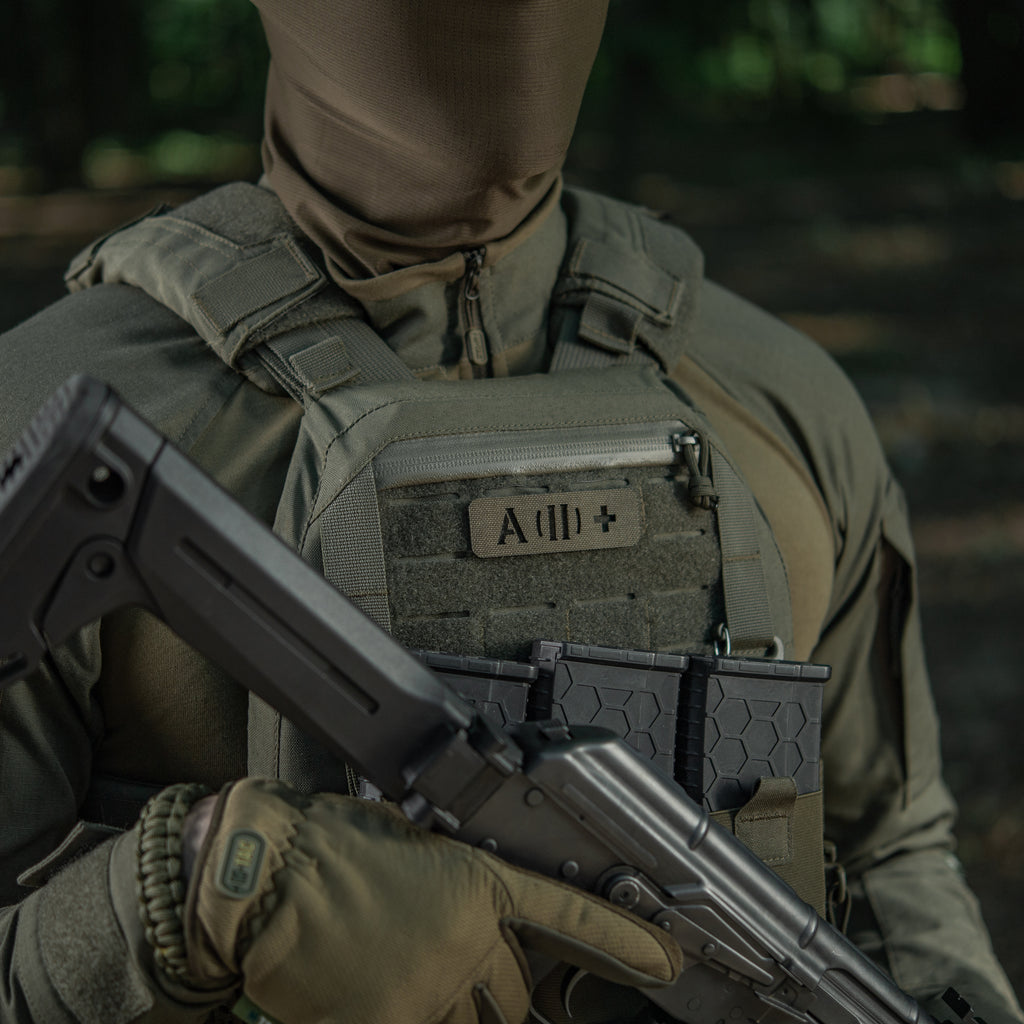 M-Tac нашивка група крові A (II) + наскрізна Laser Cut 25х80 Ranger Green