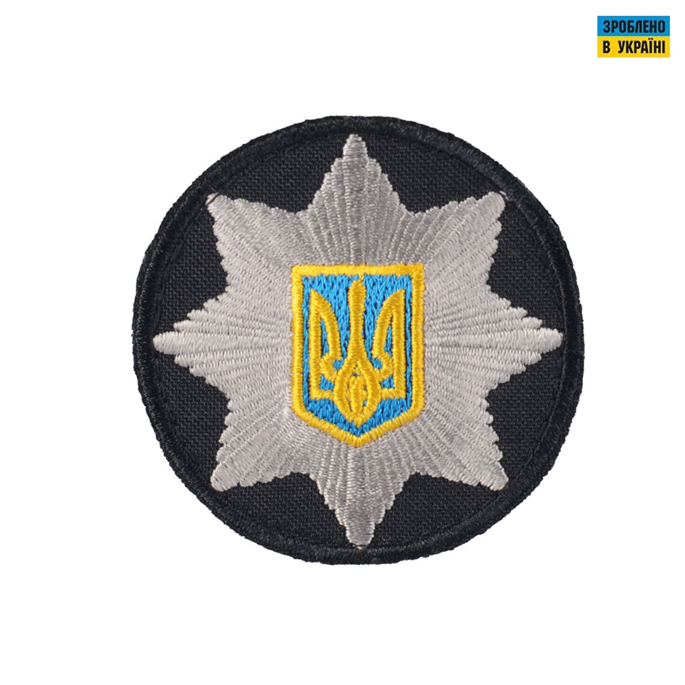 Кокарда Поліція кругла 6 см чорна