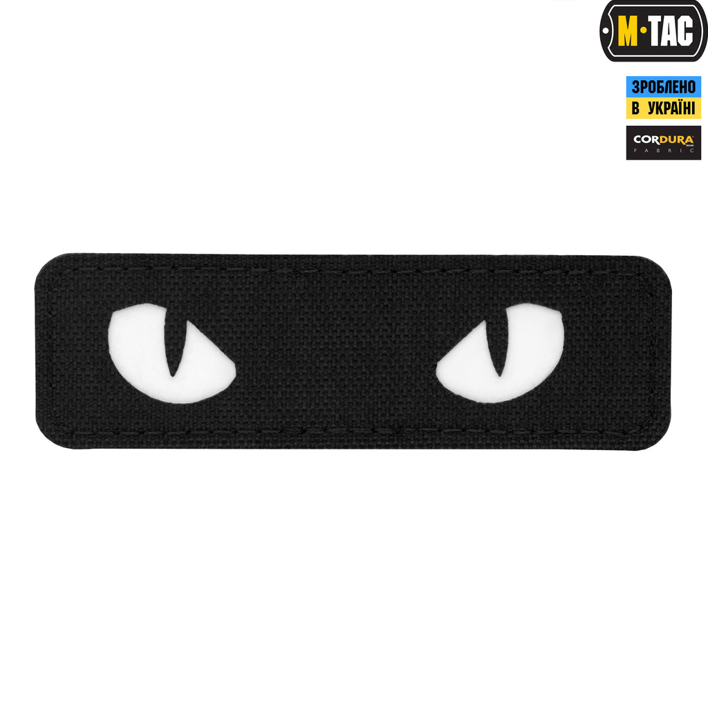 M-Tac нашивка Cat Eyes Laser Cut Black/світлонакопичувач