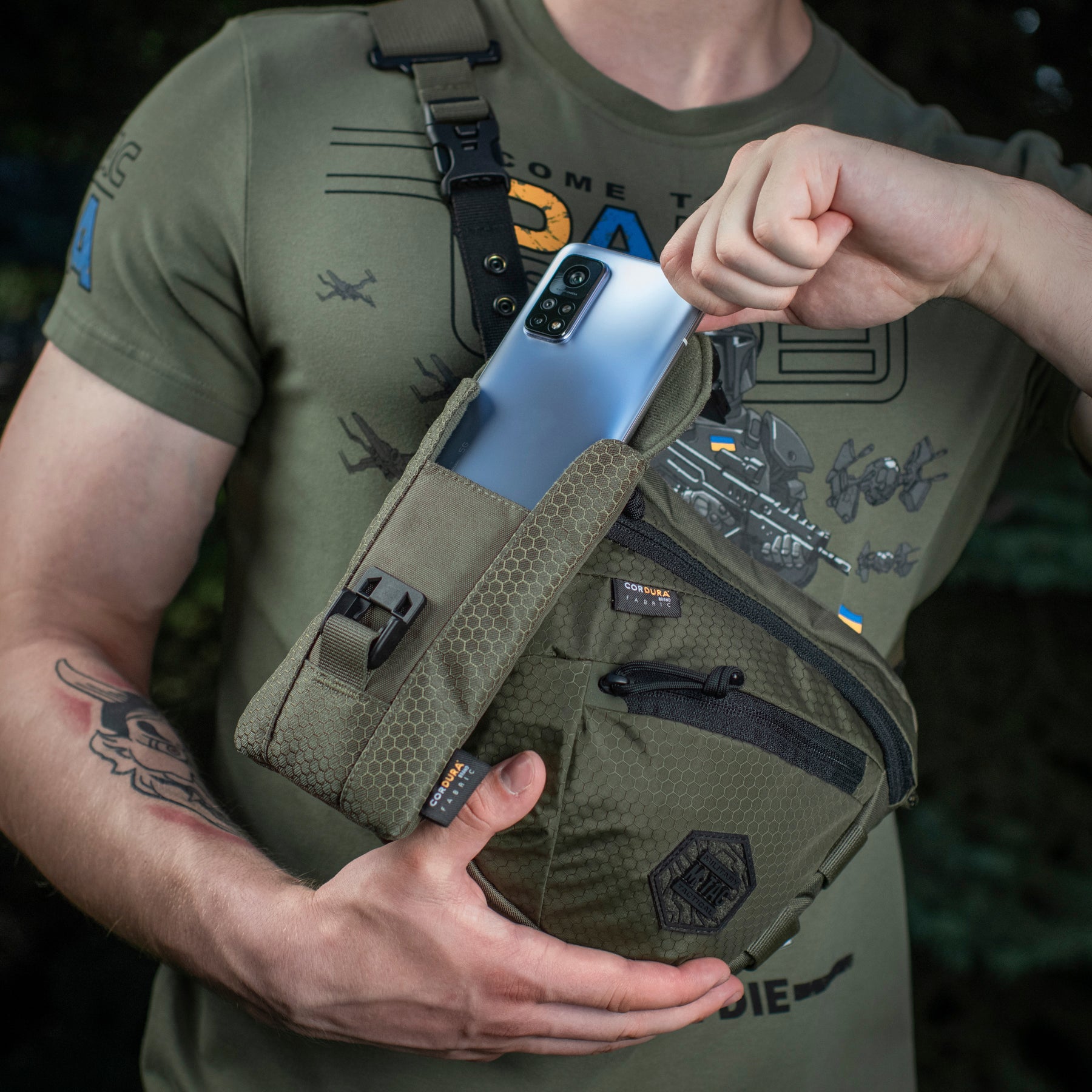 M-Tac підсумок для смартфона Elite Large Hex Ranger Green