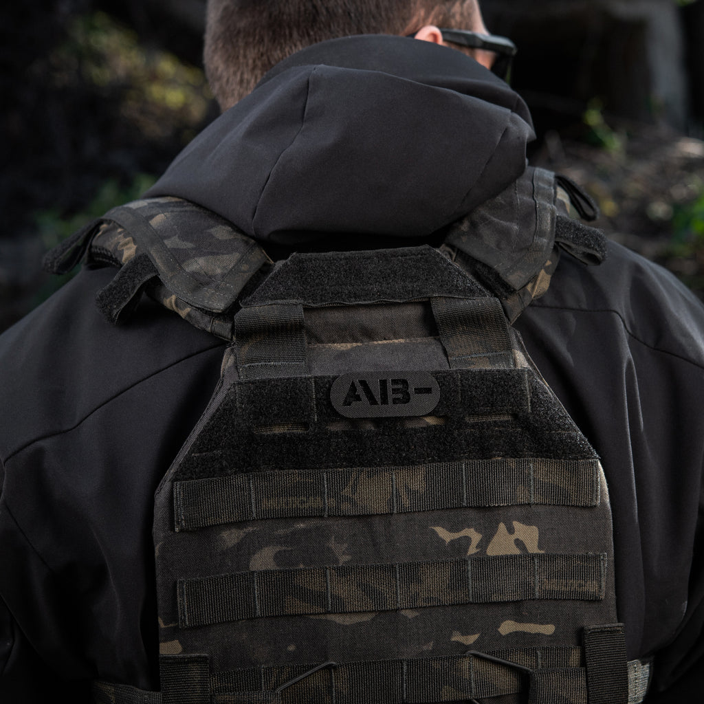 M-Tac нашивка група крові AB- наскрізна Laser Cut Black
