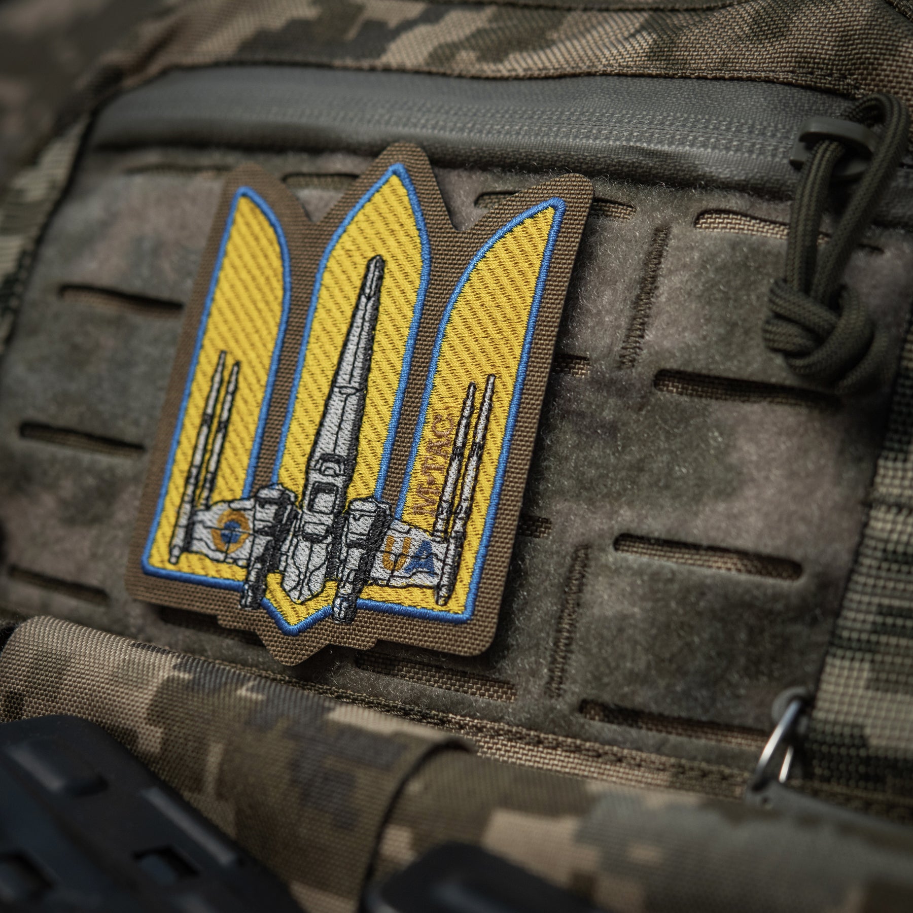 M-Tac нашивка Тризуб UA-Wing (вишивка) Coyote