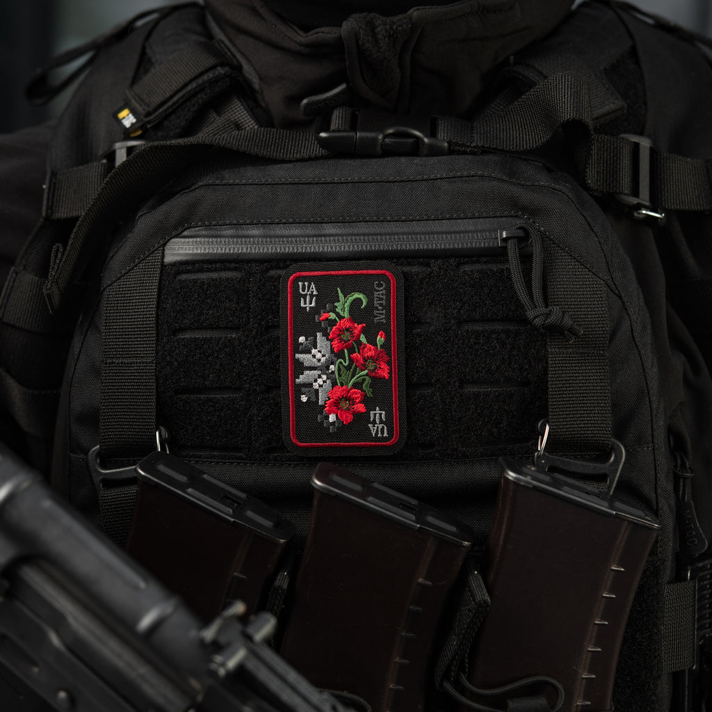 M-Tac нашивка Орнамент Мак (вишивка) Black/Red