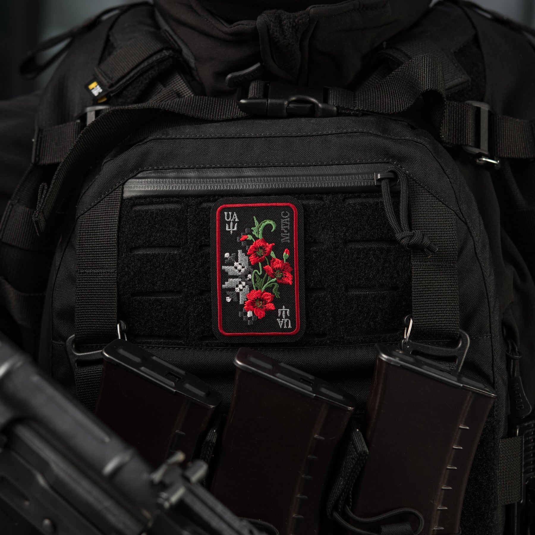 M-Tac нашивка Орнамент Мак (вишивка) Black/Red
