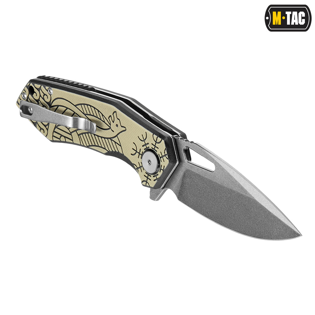 M-Tac ніж складний Type 12 Scandinavian Stonewash Black/Sand