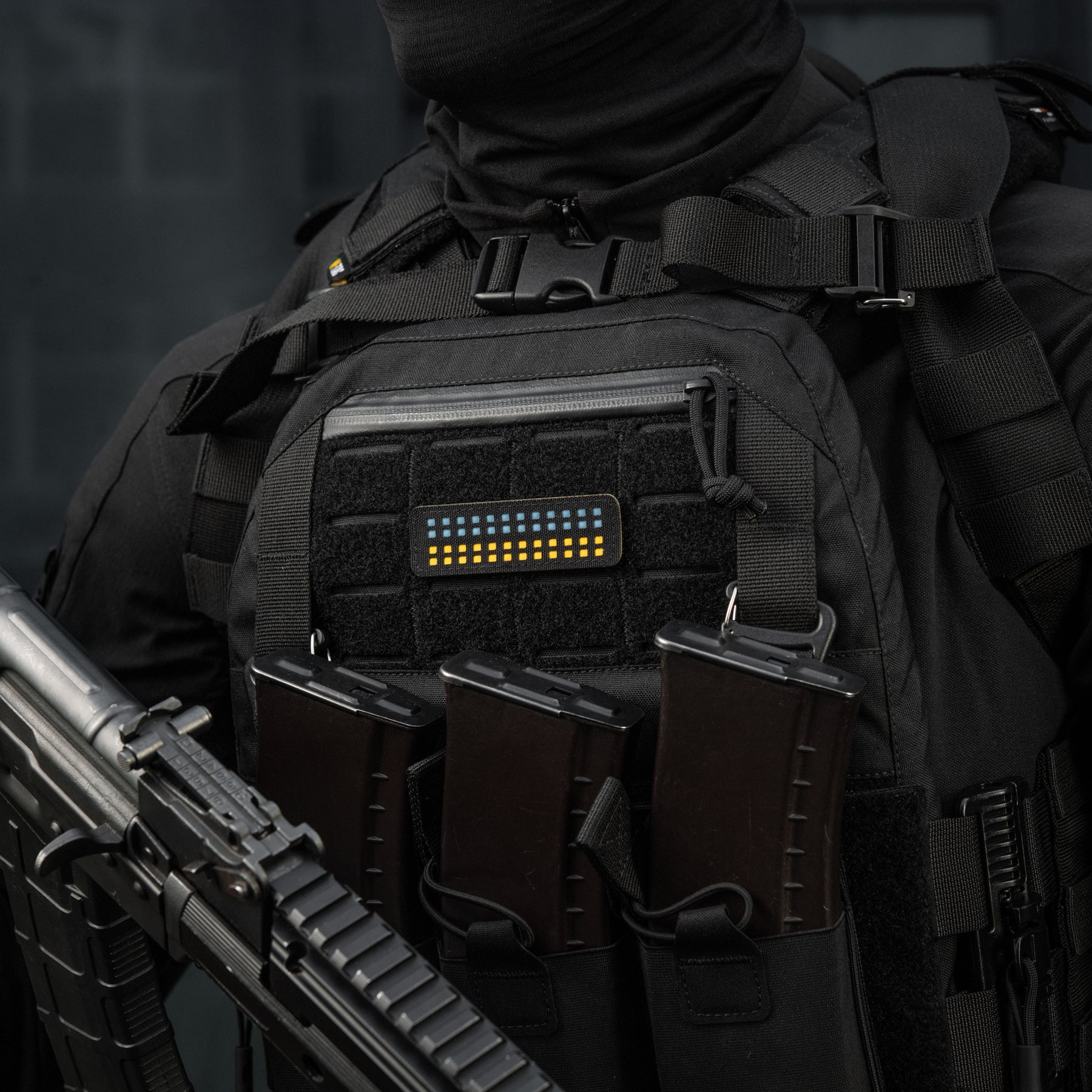 M-Tac нашивка прапор України 25х80 Laser Cut Black/Yellow/Blue/GID