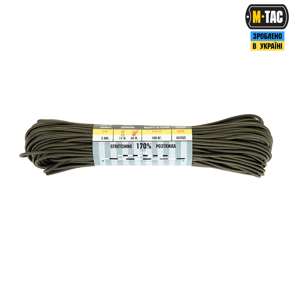 M-Tac паракорд Shock-Cord 3 mm OD Green 30м