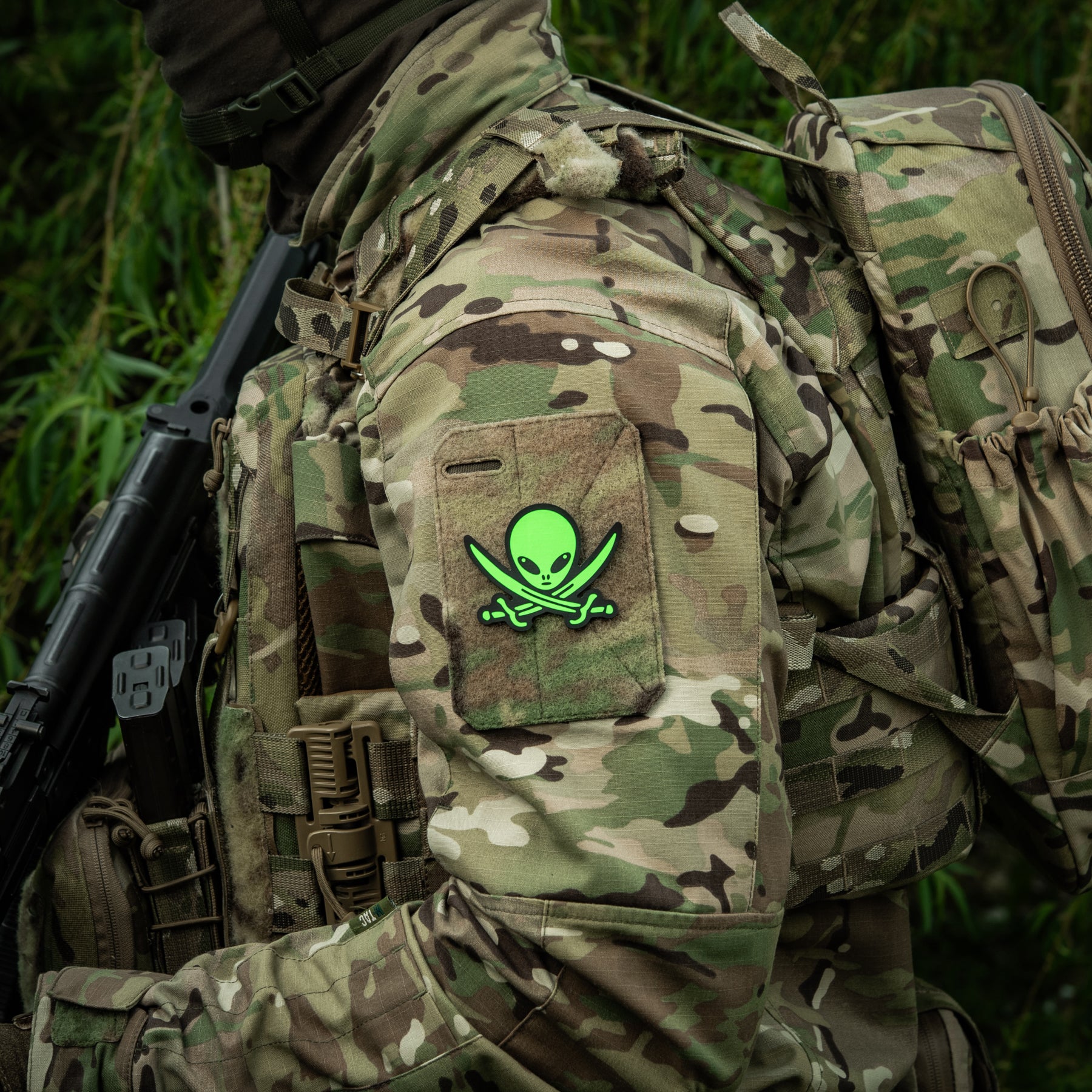M-Tac нашивка НЛО оператор GID Black/Green