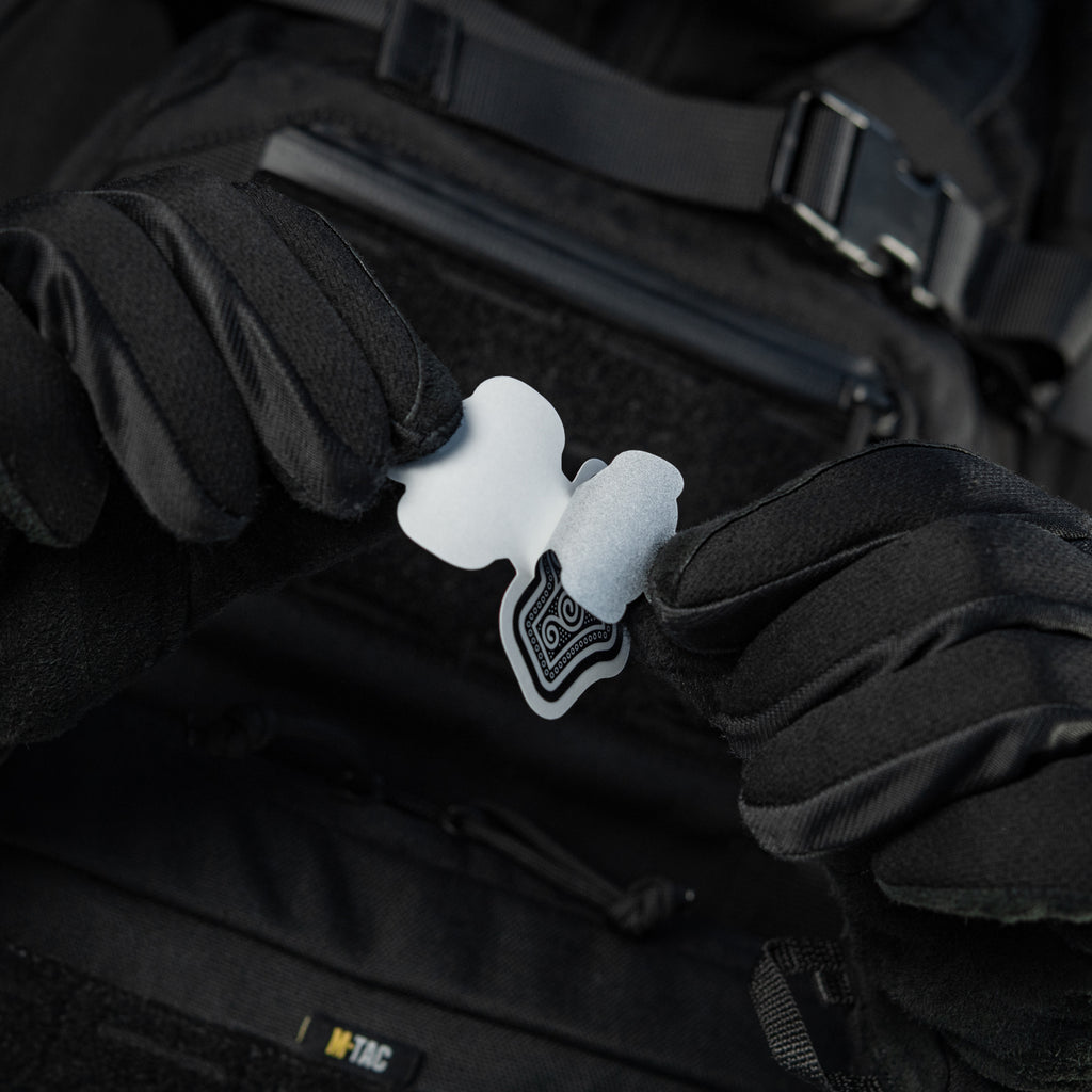 M-Tac наклейка Mjölnir Small світловідбиваюча Black