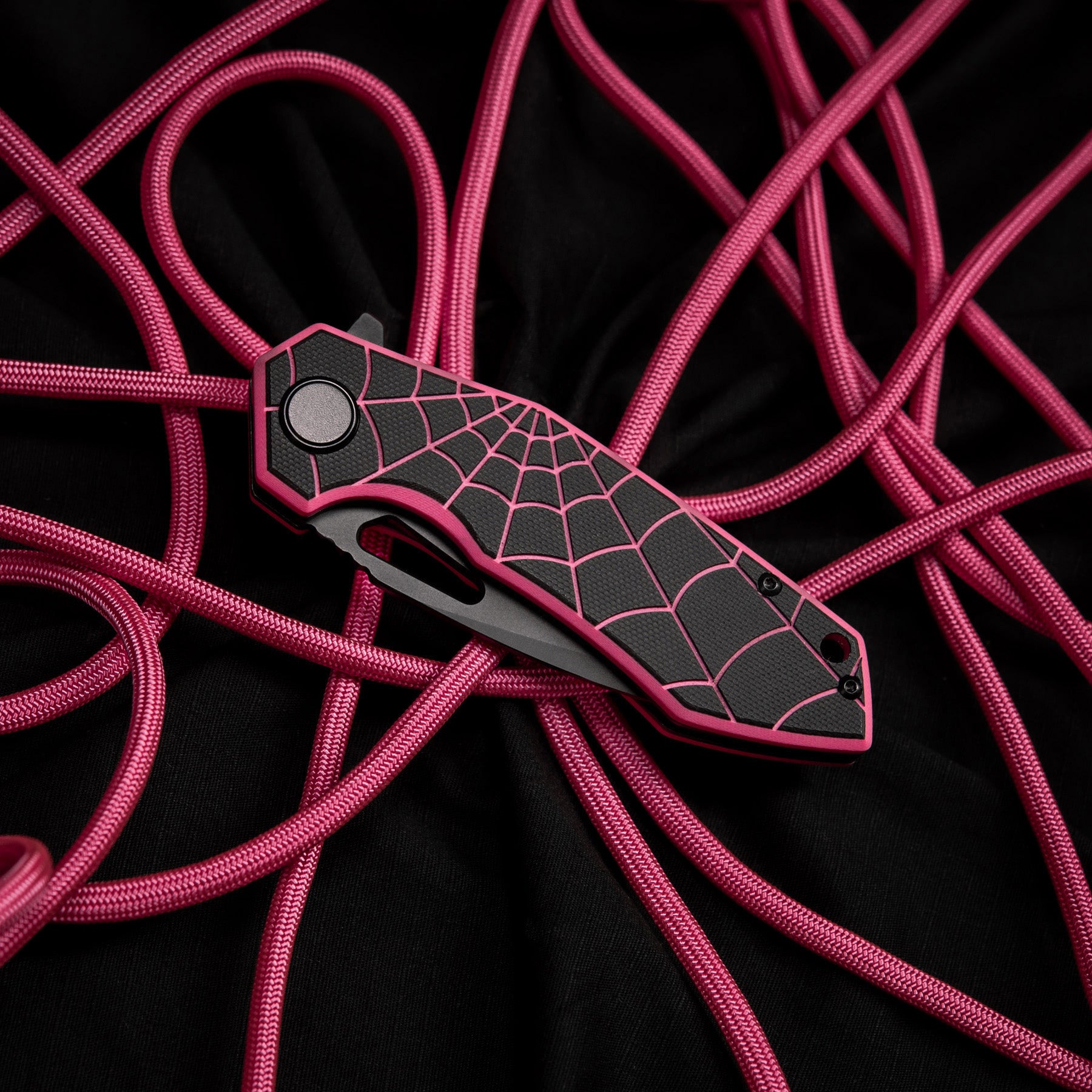 M-Tac ніж складний Type 12 Spider Web Black/Pink
