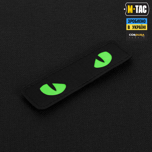 M-Tac нашивка Cat Eyes Laser Cut Black/Green/GID