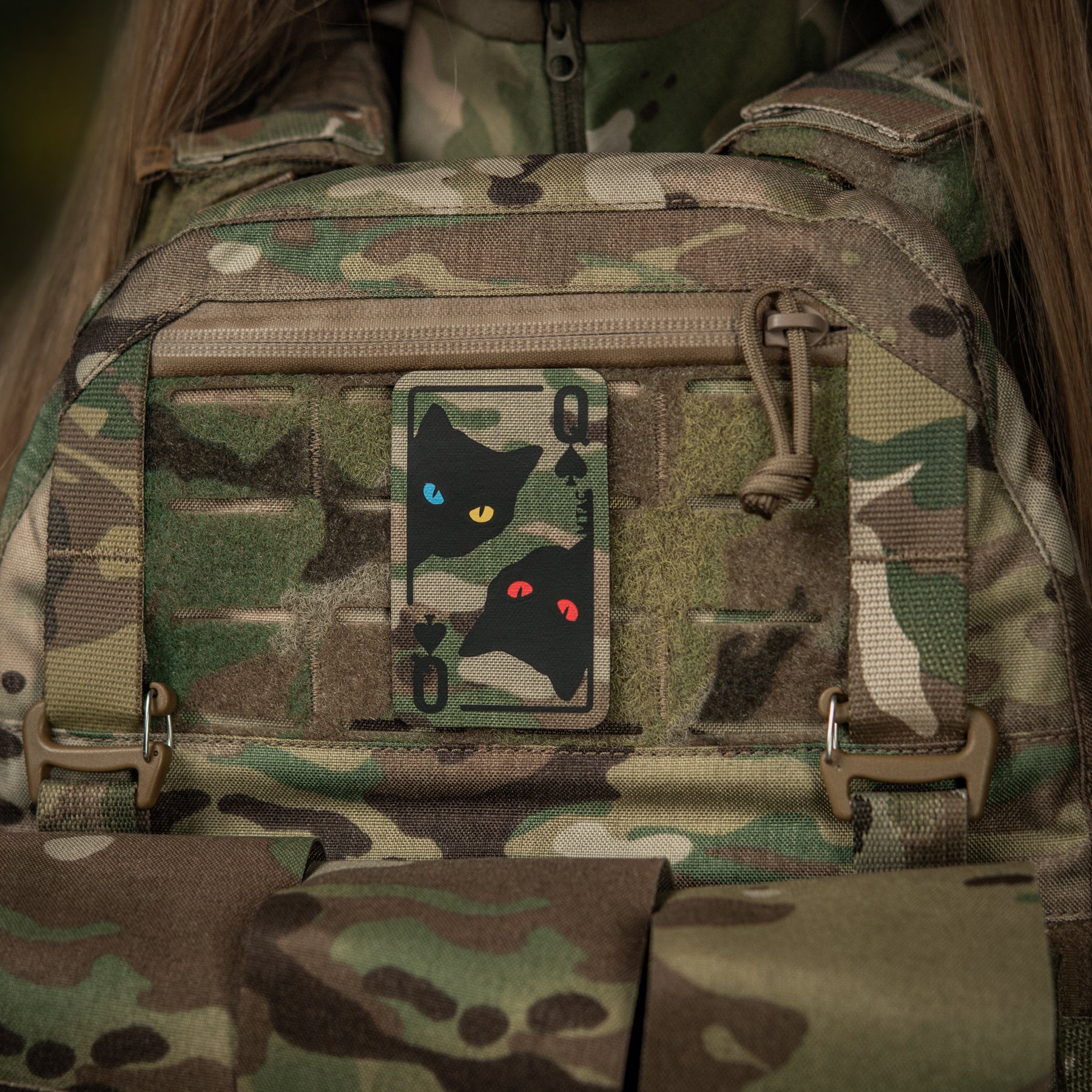 M-Tac нашивка Queen of spades Multicam/Black