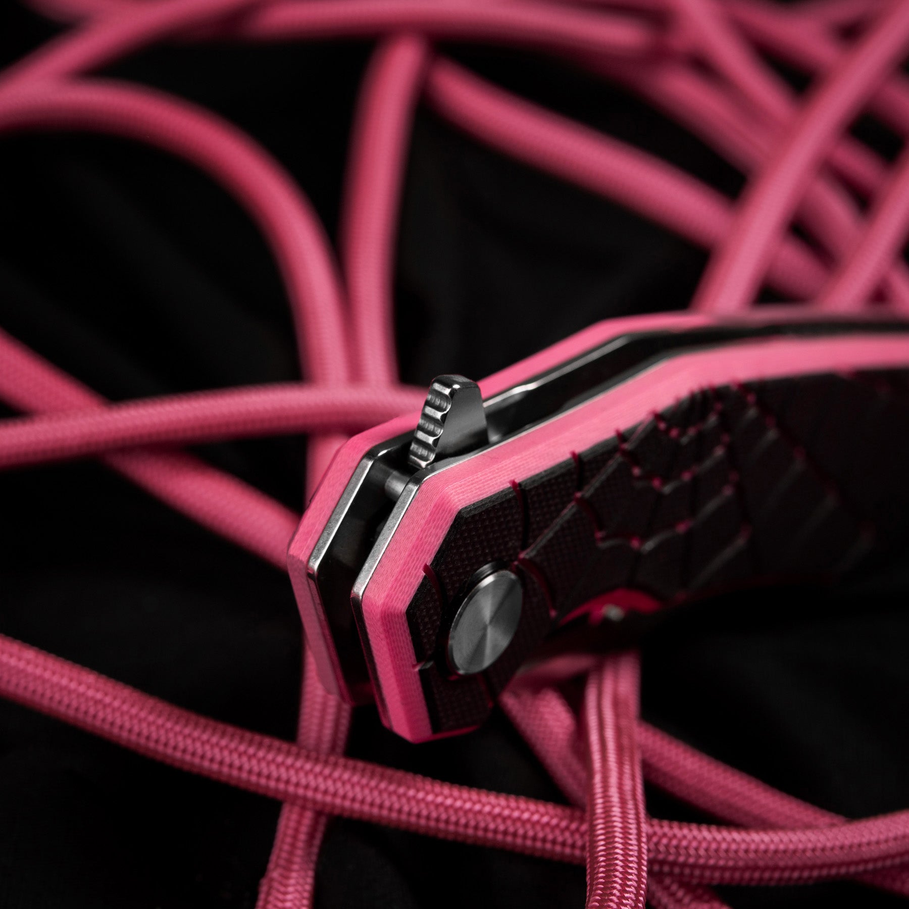 M-Tac ніж складний Type 12 Spider Web Black/Pink/Steel