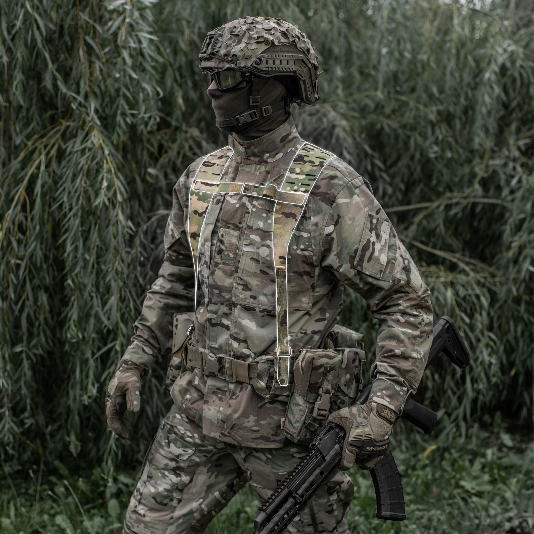 M-Tac ремені плечові для тактичного пояса Laser Cut Multicam