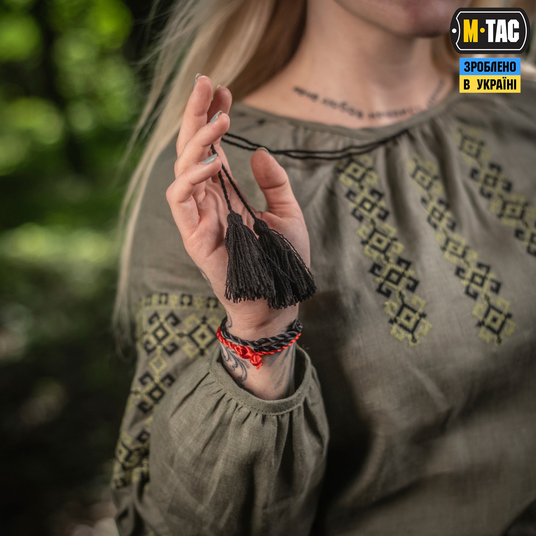 M-Tac вишиванка жіноча 100% льон олива