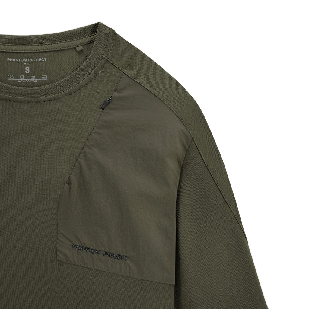 Phantom Project/M-Tac футболка Long Zipper combo Cotton Nylon Ranger Green