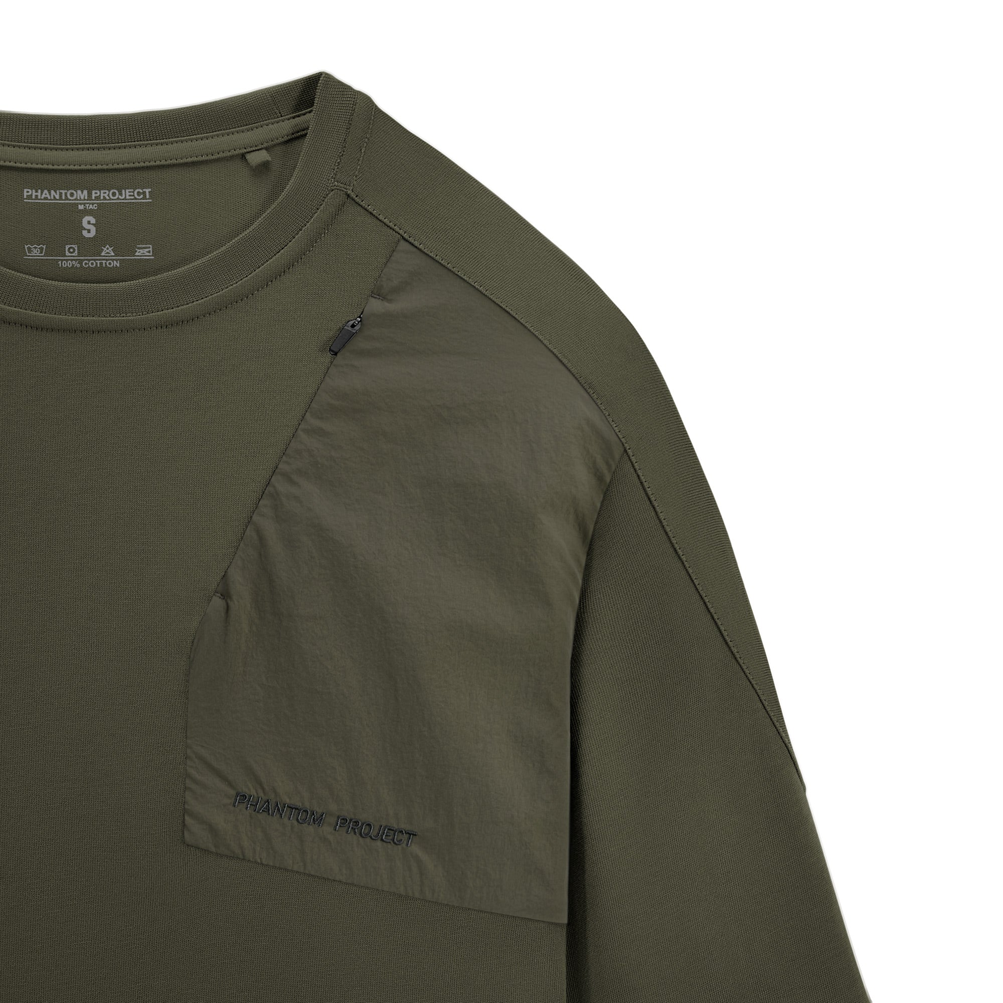 Phantom Project/M-Tac футболка Long Zipper combo Cotton Nylon Ranger Green