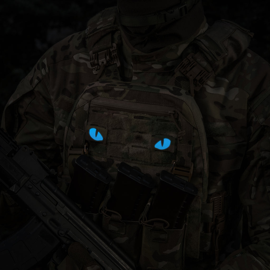 M-Tac нашивка Tiger Eyes Laser Cut (пара) Multicam/Blue/GID