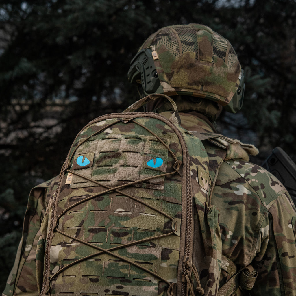 M-Tac нашивка Tiger Eyes Laser Cut (пара) Multicam/Blue/GID