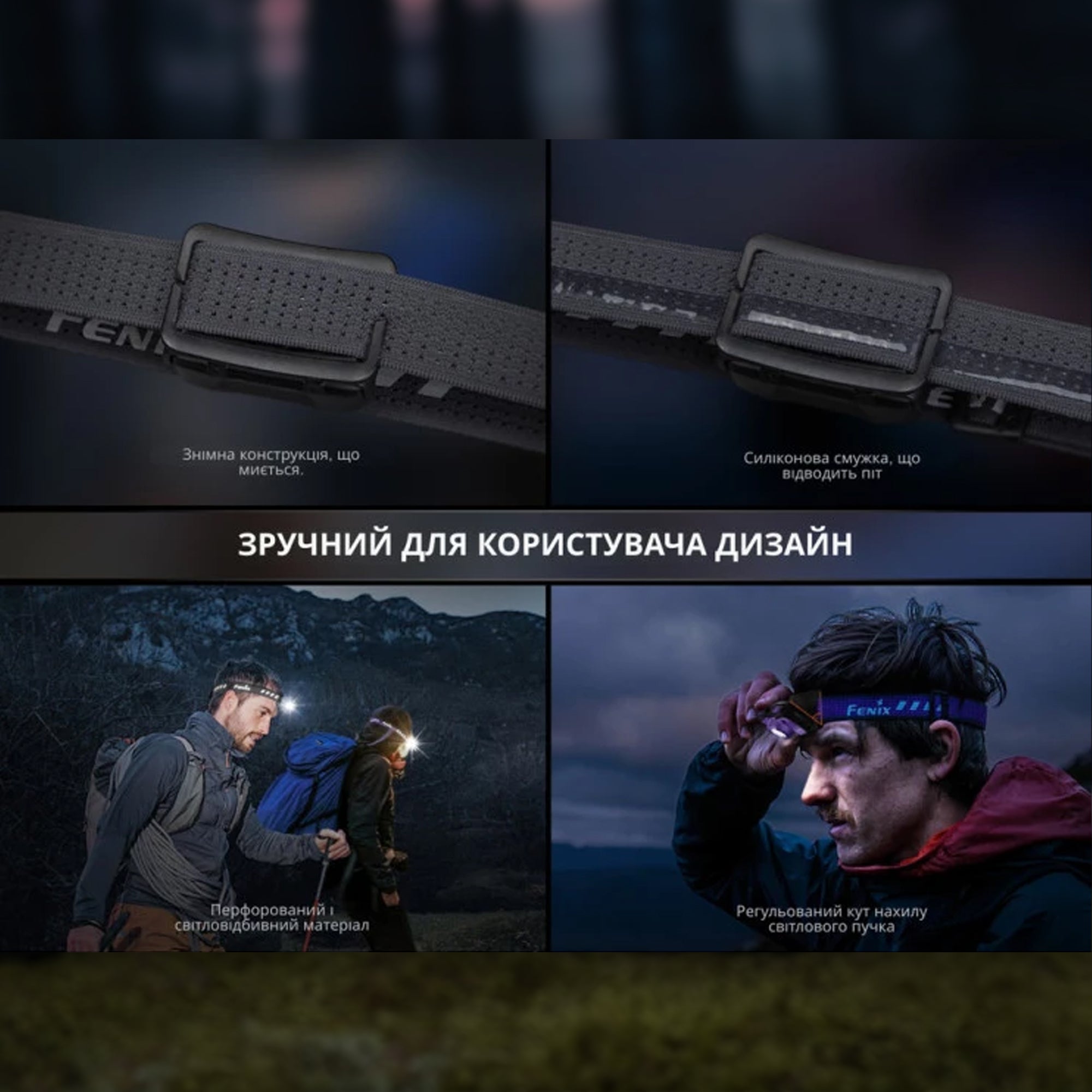 Fenix ліхтар налобний HL12 V2.0 сірий