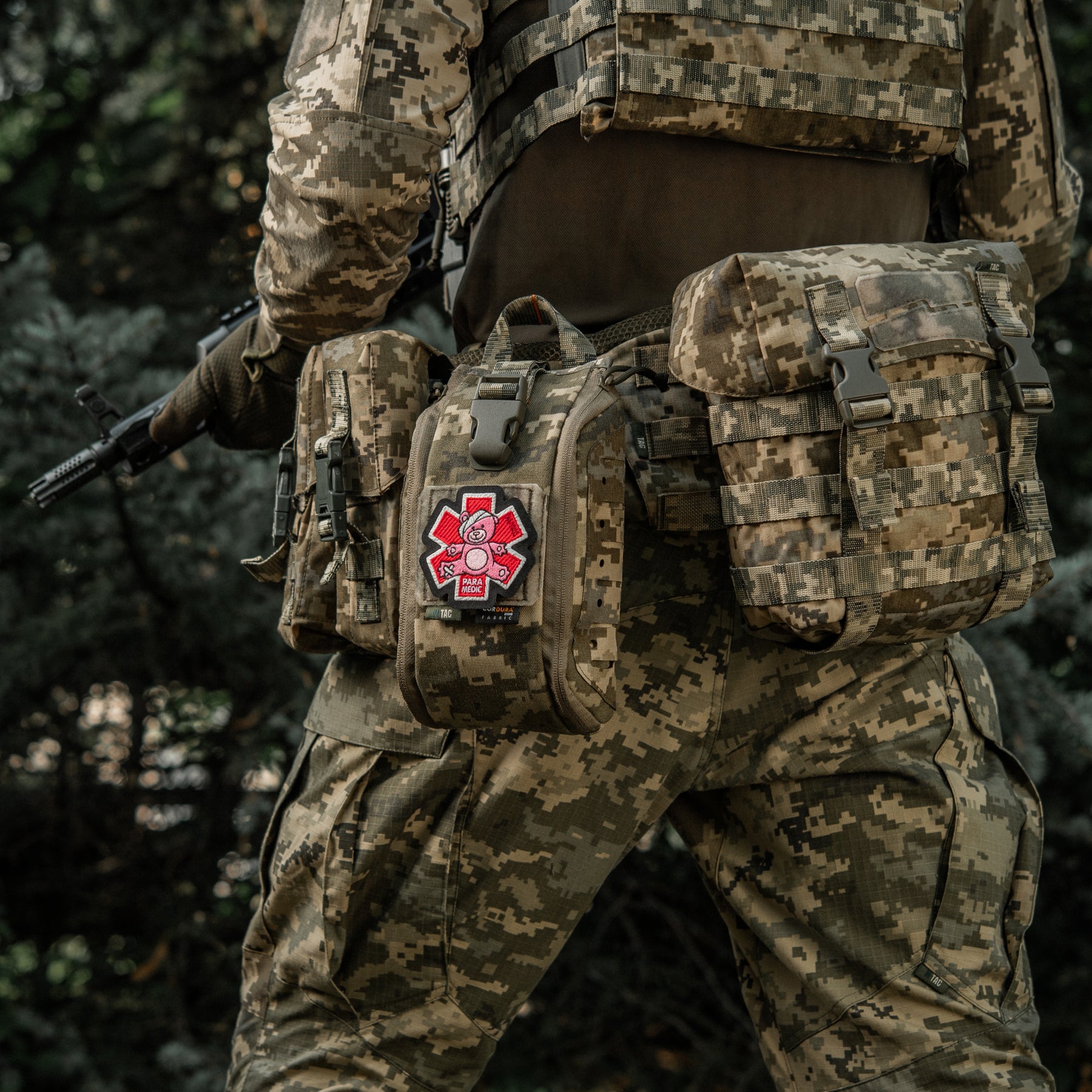 M-Tac нашивка Paramedic Медвідь (вишивка) Pink/Black