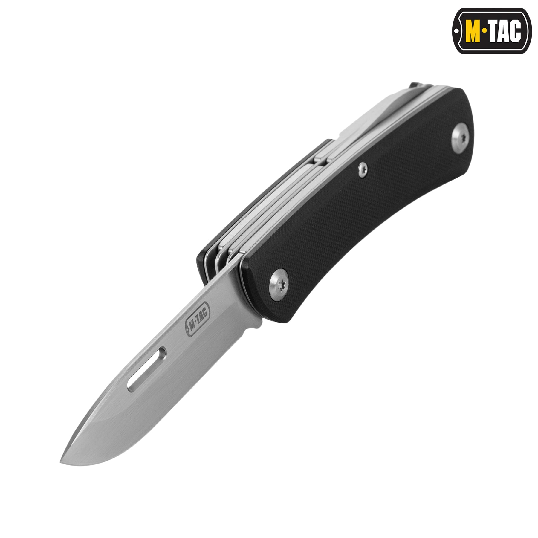 M-Tac ніж складаний Type 9 (6 інструментів) Black/Steel