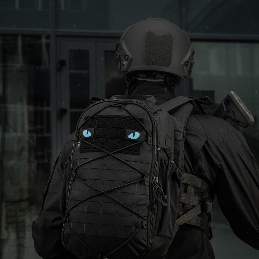 M-Tac нашивка Tiger Eyes Laser Cut (пара) Black/Blue/GID