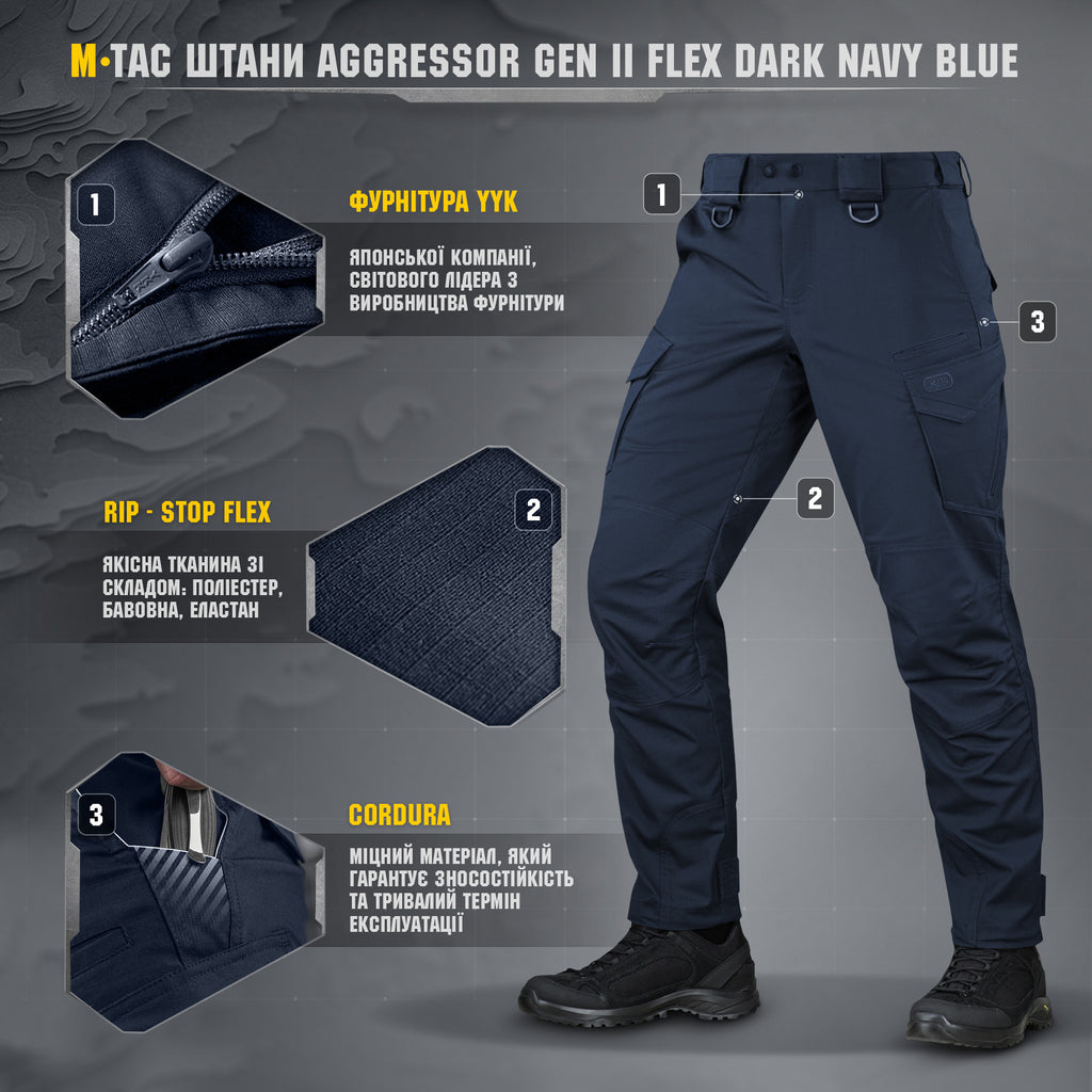 M-Tac штани Aggressor Gen II Flex Dark Navy Blue