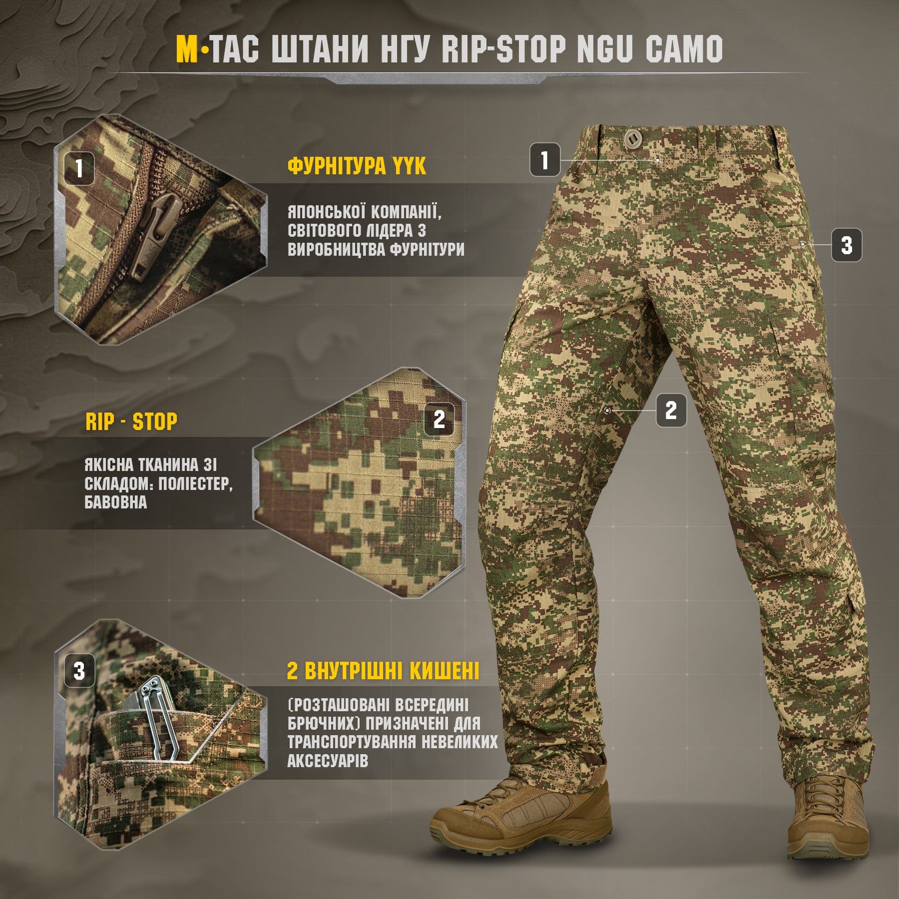M-Tac штани НГУ  Rip-Stop NGU Camo
