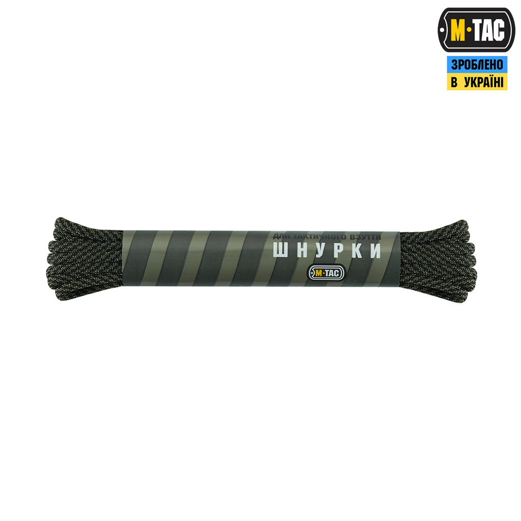 M-Tac шнурки black/od green stairs нейлон Mil-Spec (135 СМ)
