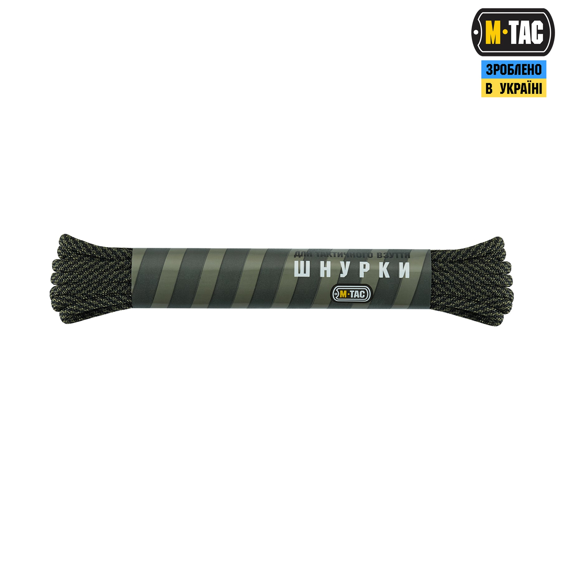 M-Tac шнурки black/od green stairs нейлон Mil-Spec (135 СМ)