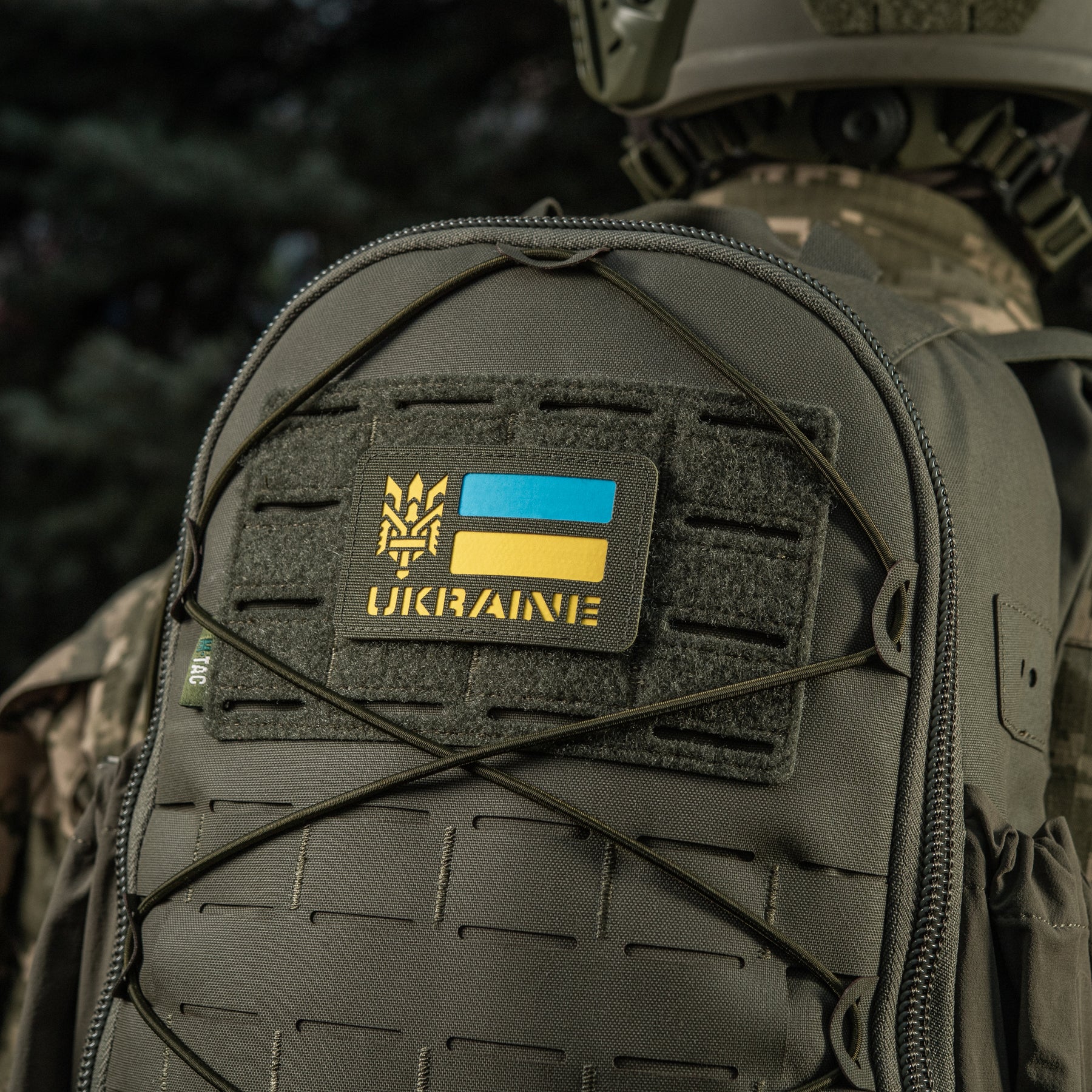 M-Tac нашивка Ukraine (с Тризубом) Laser Cut Ranger Green/Yellow/Blue/GID