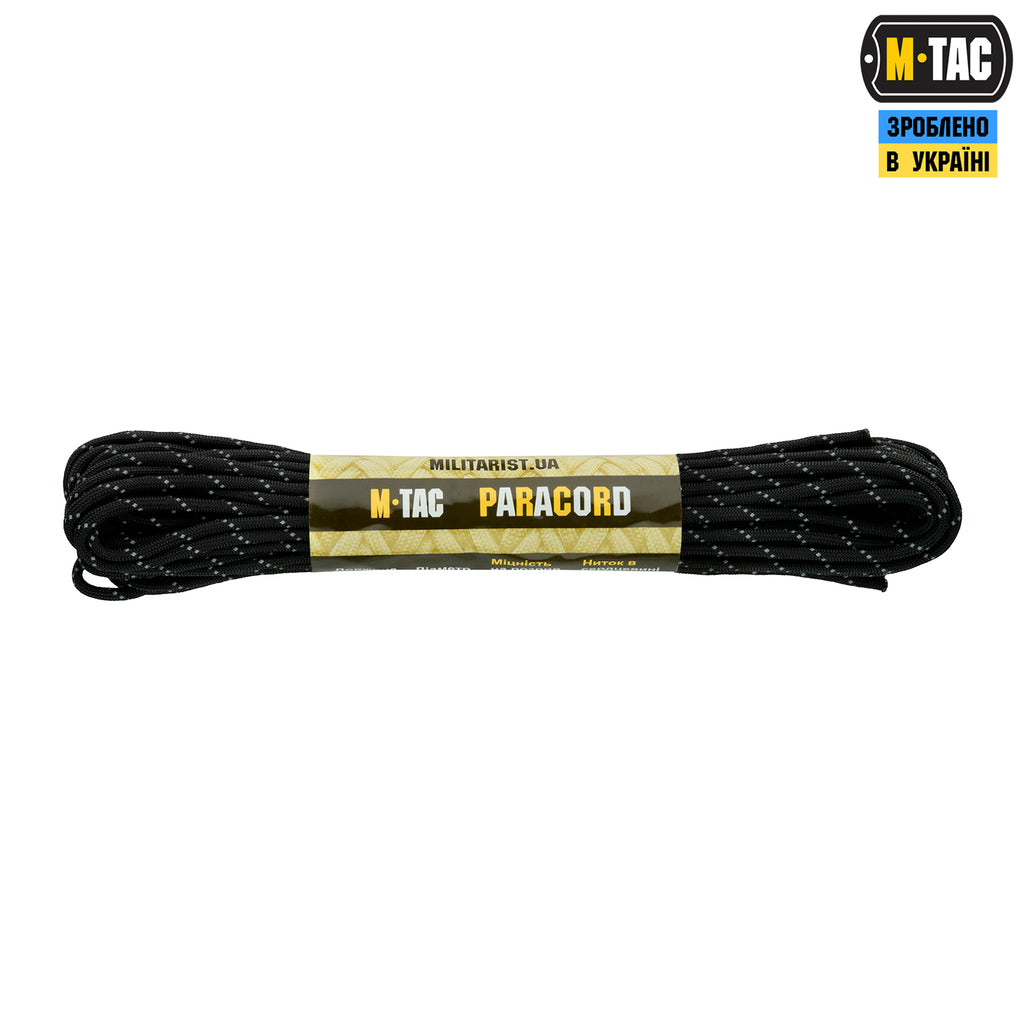 M-Tac паракорд Reflective Traser Black 15м