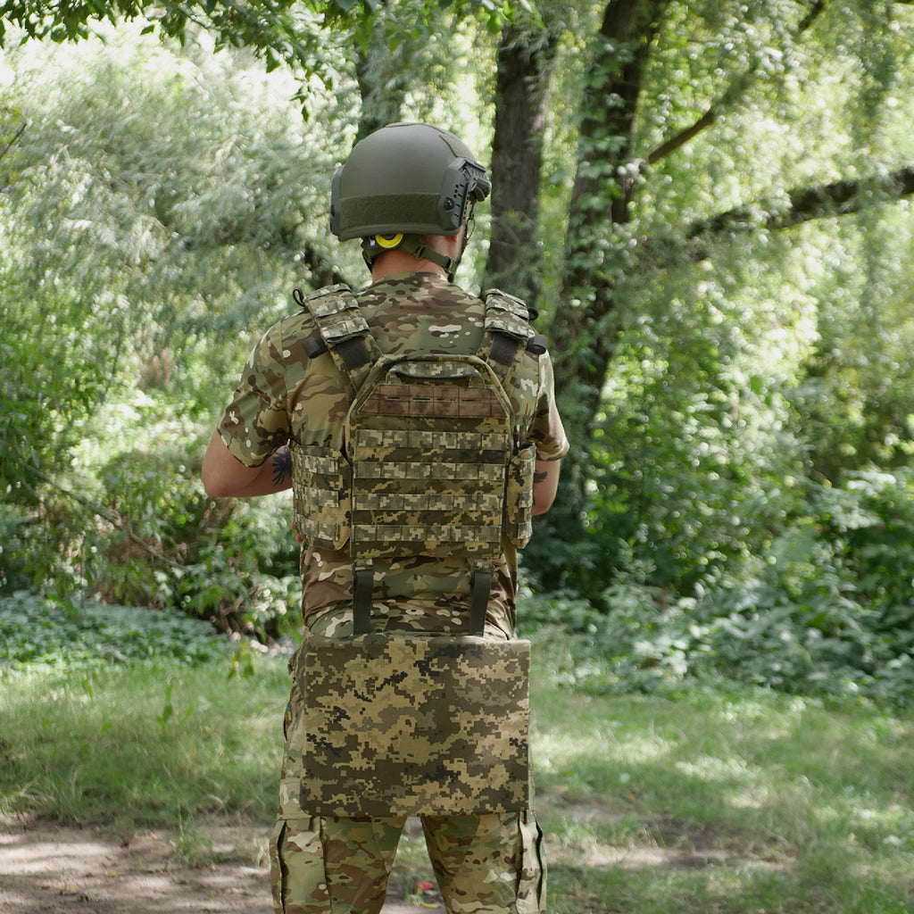 Каремат-сидушка Kiborg з балістичним пакетом 1 клас захисту Militex 20mm Cordura Pixel