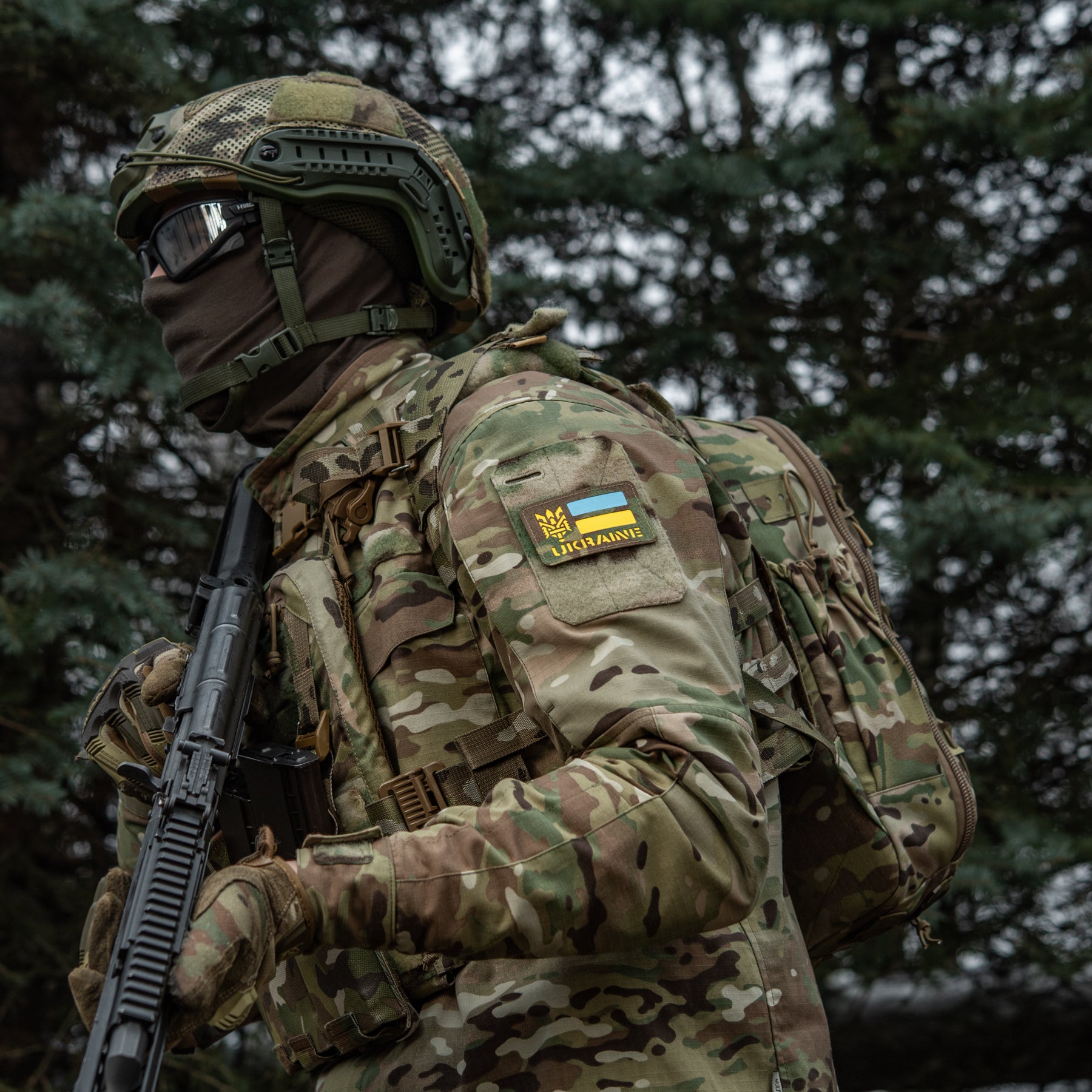 M-Tac нашивка Ukraine (с Тризубом) Laser Cut Multicam/Yellow/Blue/GID
