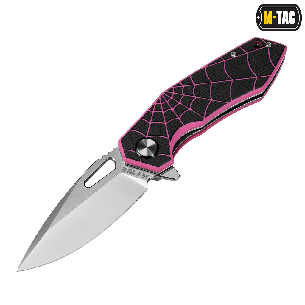 M-Tac ніж складний Type 12 Spider Web Black/Pink/Steel