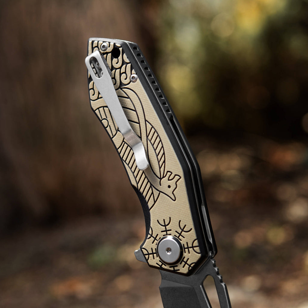 M-Tac ніж складний Type 12 Scandinavian Stonewash Black/Sand