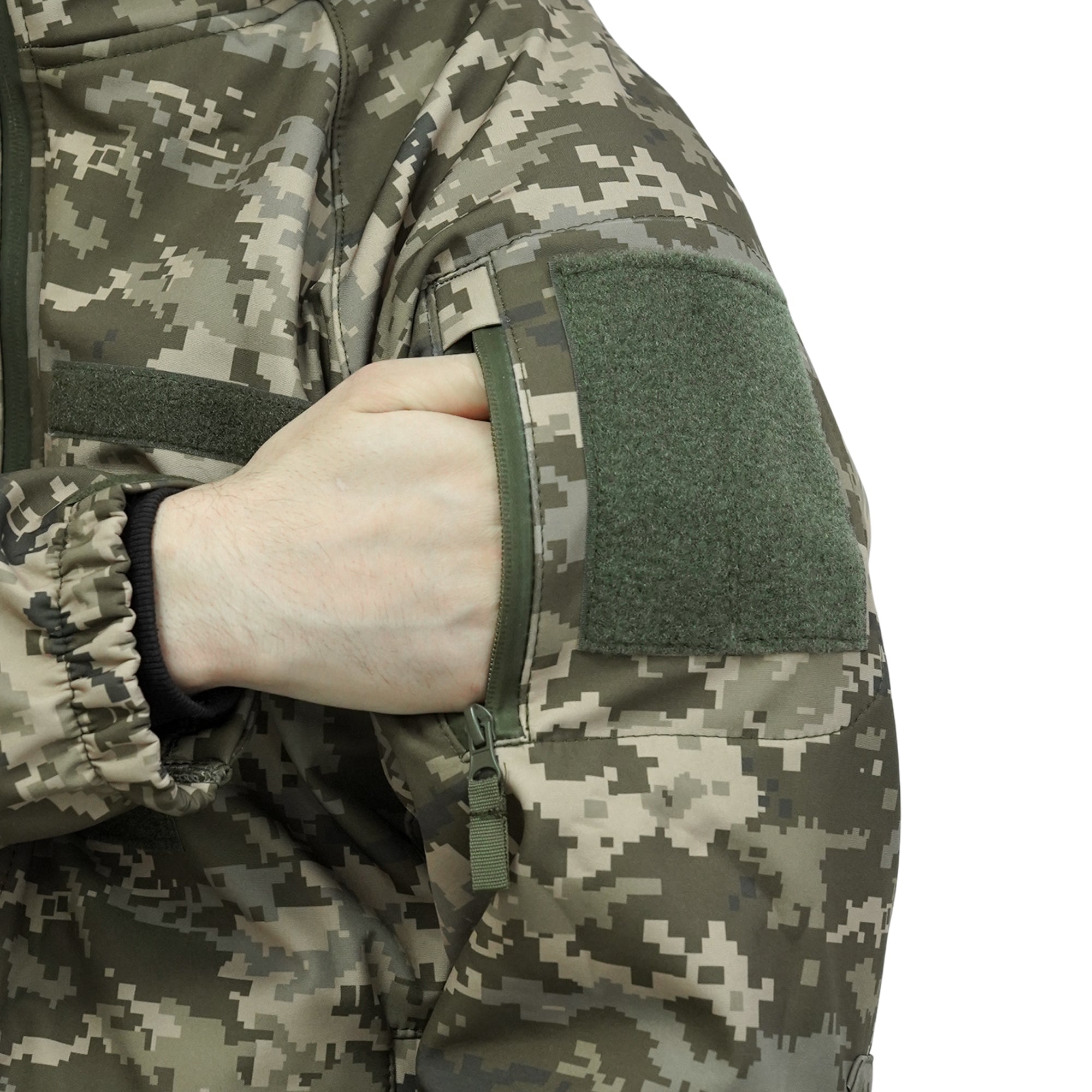 Куртка Windproof Softshell вітрозахисна (піксель), водостійка, фліс 320 г/м²