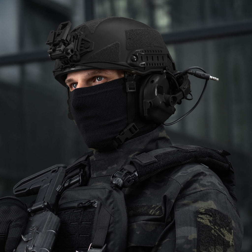 M-Tac шарф-труба довгий мікрофліс ріп-стоп Black
