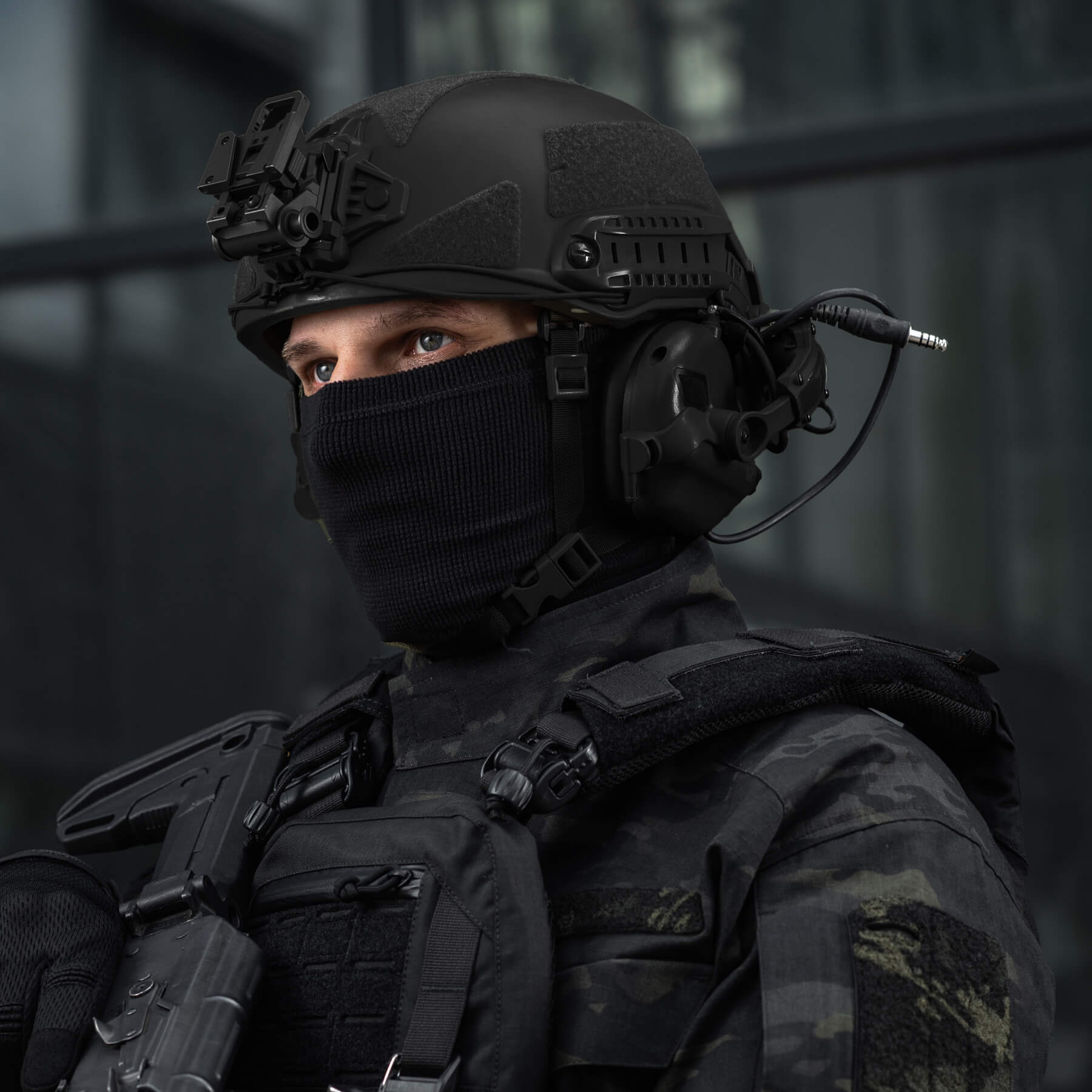 M-Tac шарф-труба довгий мікрофліс ріп-стоп Black
