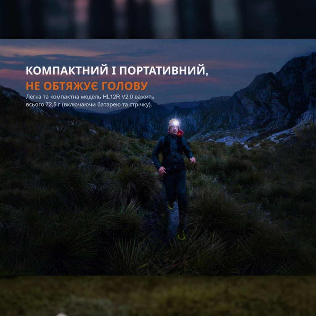 Fenix ліхтар налобний HL12 V2.0 сірий