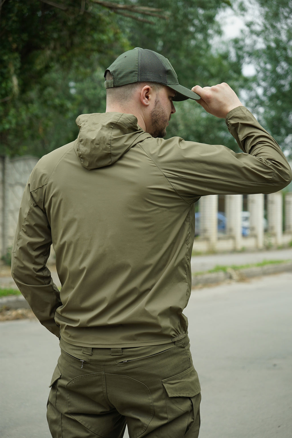 Літня куртка-вітровка хакі кольору (1237-S)