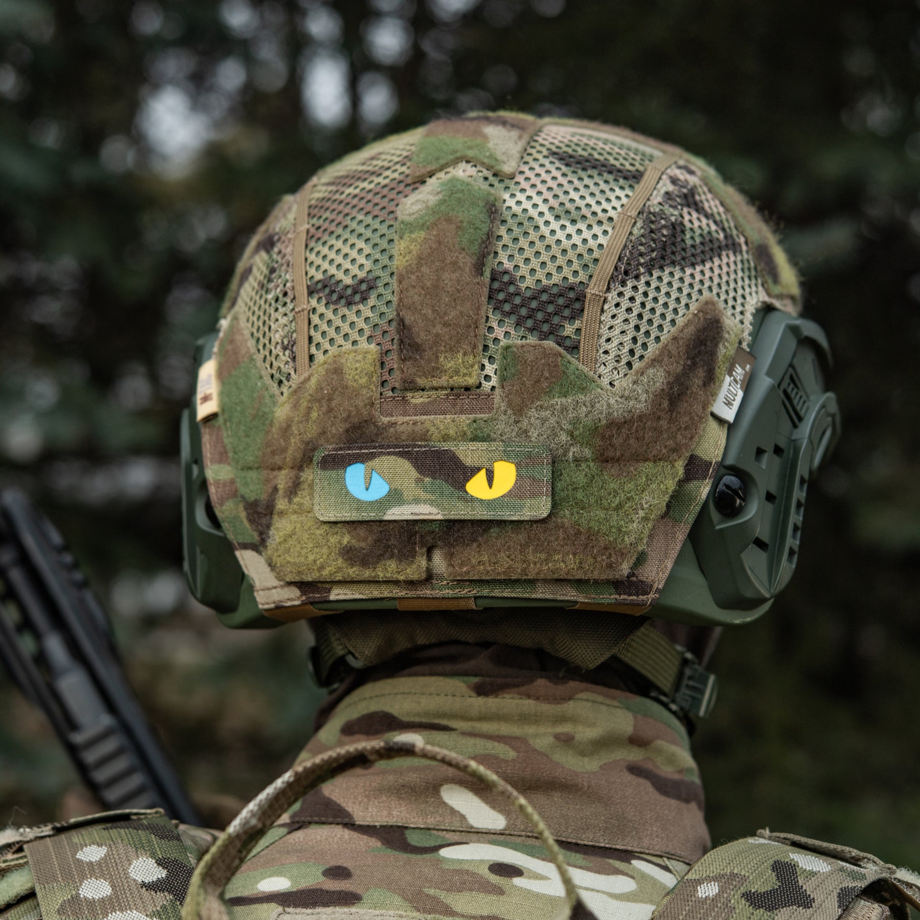 M-Tac нашивка Cat Eyes Laser Cut Multicam/Yellow/Blue/GID