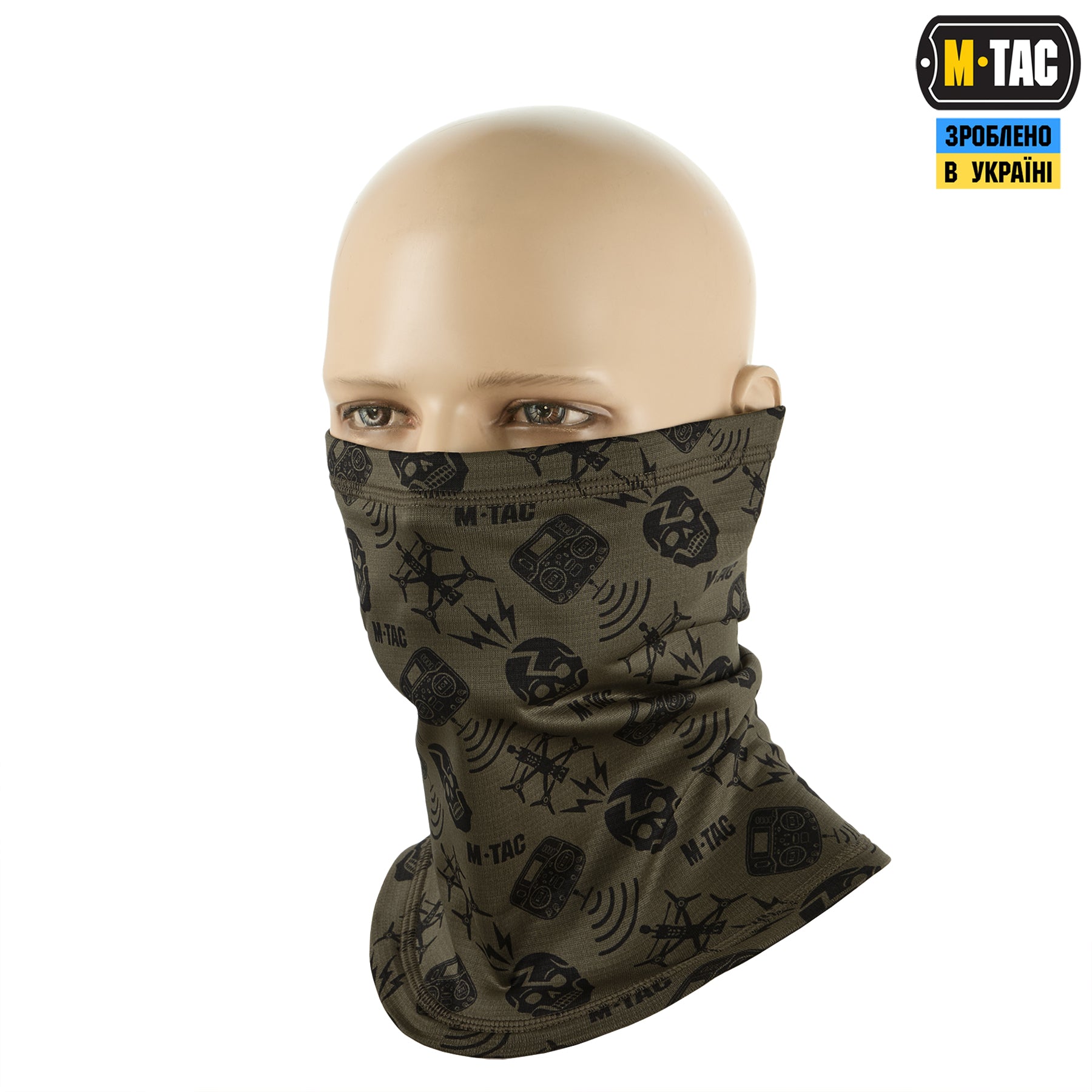 M-Tac шарф-труба мікрофліс Drone Pattern Dark Olive