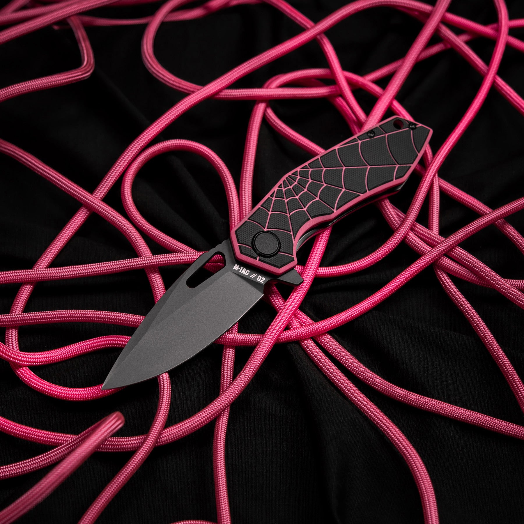 M-Tac ніж складний Type 12 Spider Web Black/Pink