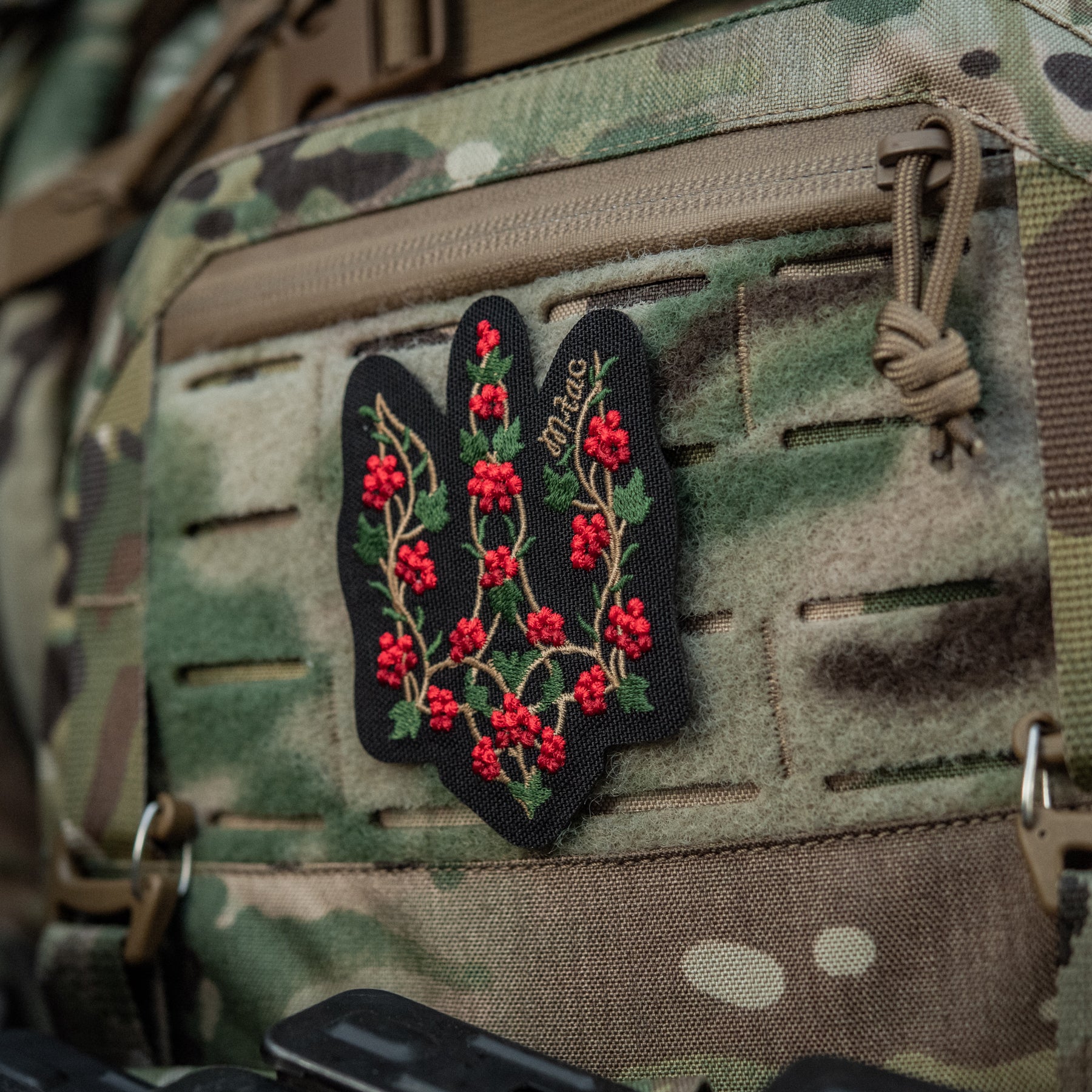 M-Tac нашивка Тризуб калина (вишивка) Black