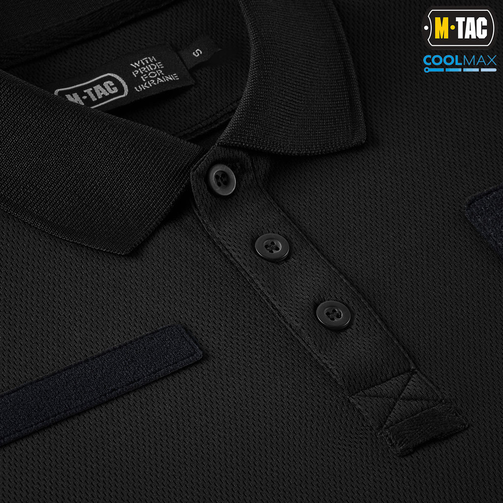 M-Tac поло Elite Tactical Coolmax Black/Dark Navy Blue