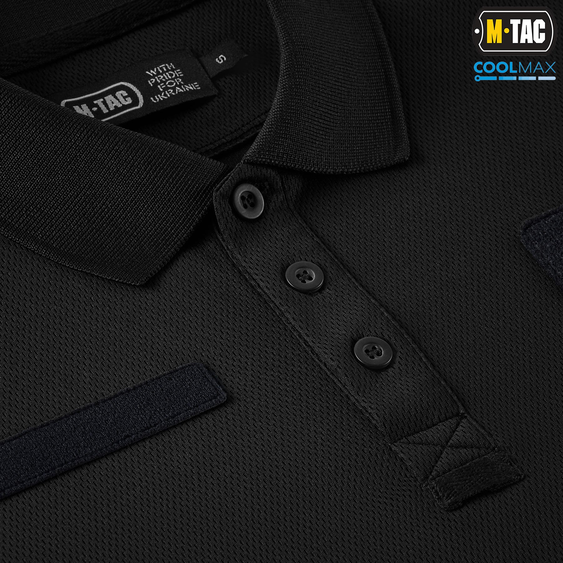 M-Tac поло Elite Tactical Coolmax Black/Dark Navy Blue