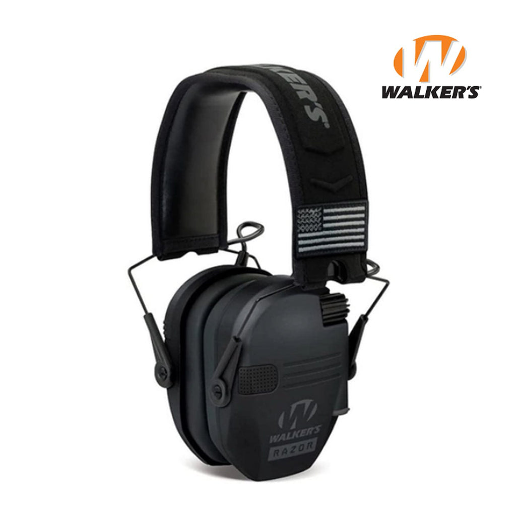 Активні шумоподавляючі навушники Walker's Razor Slim Patriot Original з патчами Чорні
