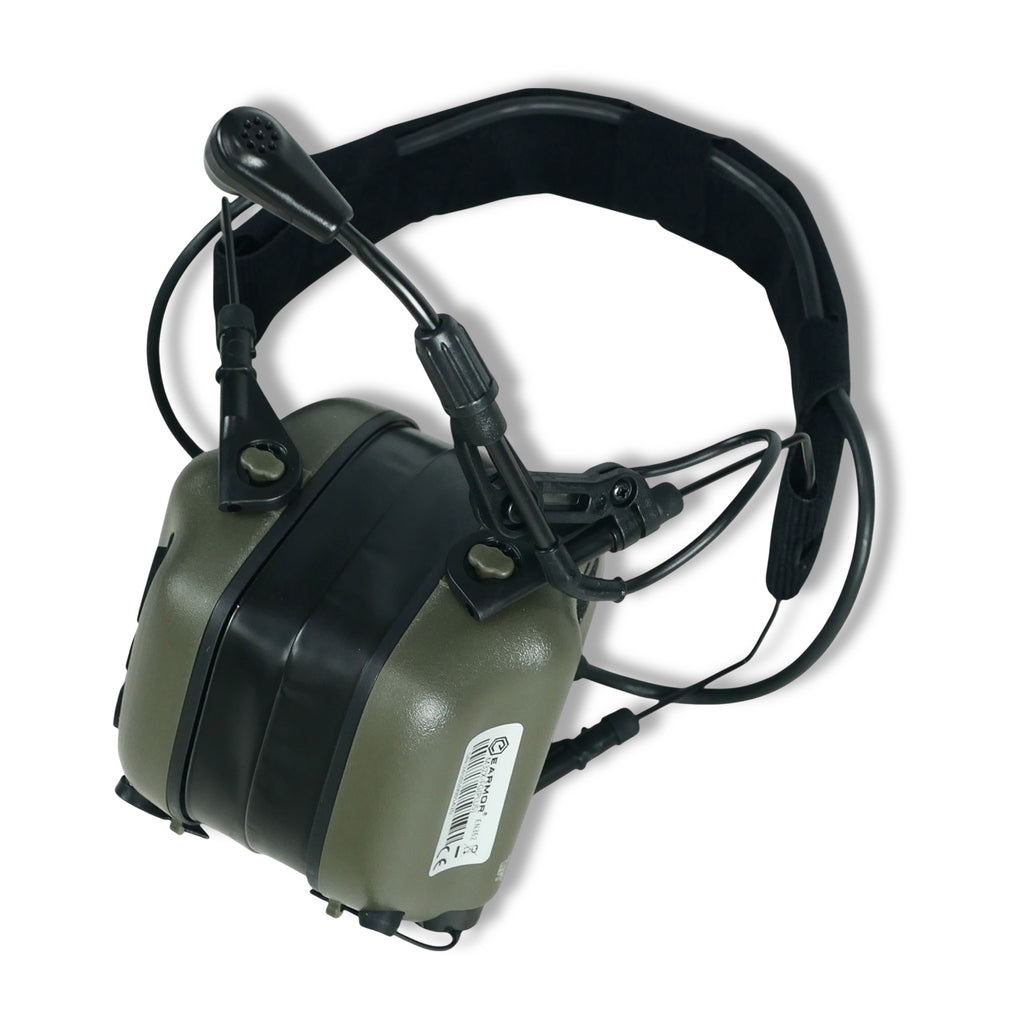 Навушники активні з гарнітурою Earmor M32X PLUS, олива